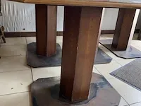 4 rechthoekige houten café tafels - afbeelding 2 van  3