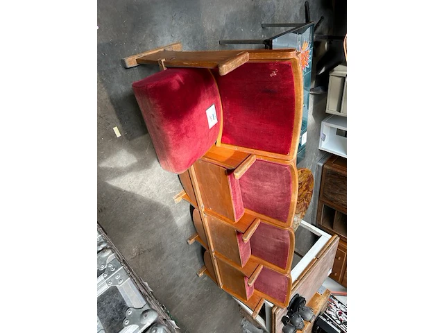 4 retro bioscoopstoelen - afbeelding 1 van  4