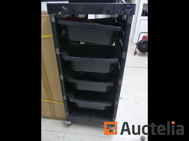 4 roltafels 4 lades met inhoud - afbeelding 2 van  5