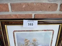 4 schilderijtjes in houten kader, 2 wandversieringen achter glas - afbeelding 4 van  10