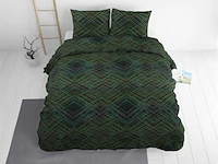 4 sterren hotel dekbed overtrek authentic triangle groen 240x220cm - afbeelding 3 van  3
