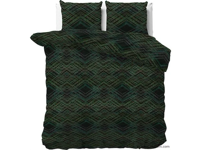 4 sterren hotel dekbed overtrek authentic triangle groen 240x220cm - afbeelding 1 van  3