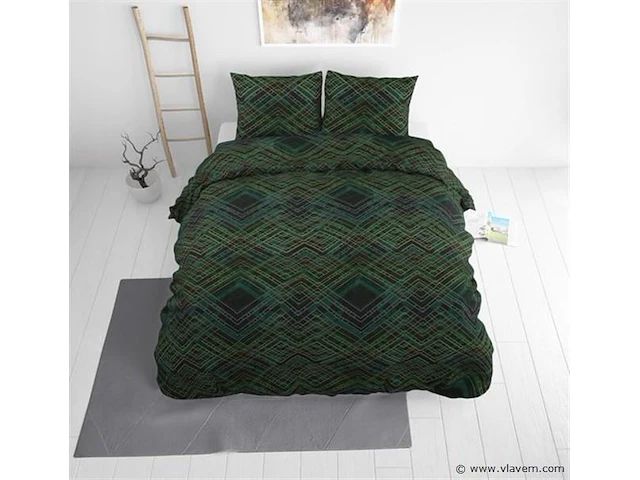 4 sterren hotel dekbed overtrek authentic triangle groen 240x220cm - afbeelding 3 van  3