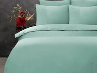 4 sterren hotel dekbed overtrek mint green 200x200cm - afbeelding 2 van  4