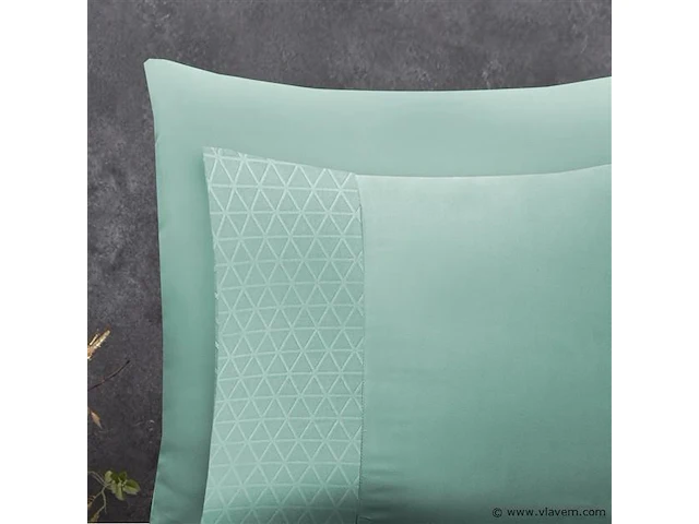 4 sterren hotel dekbed overtrek mint green 200x200cm - afbeelding 4 van  4