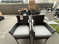 4 stoelen wicker met kussens - afbeelding 1 van  5