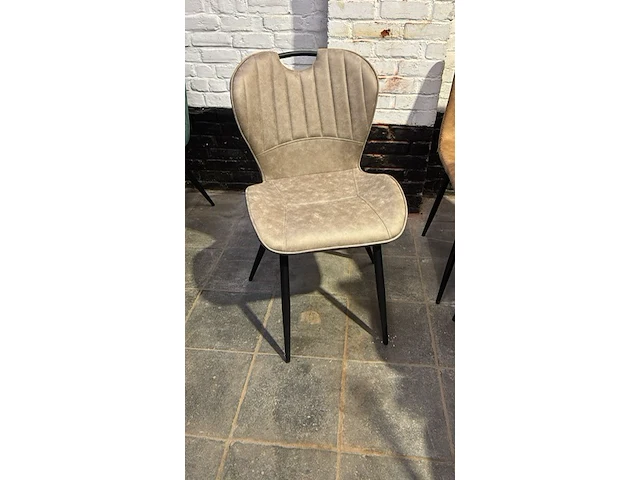 4 stuks eetkamerstoel microfiber taupe - afbeelding 1 van  1