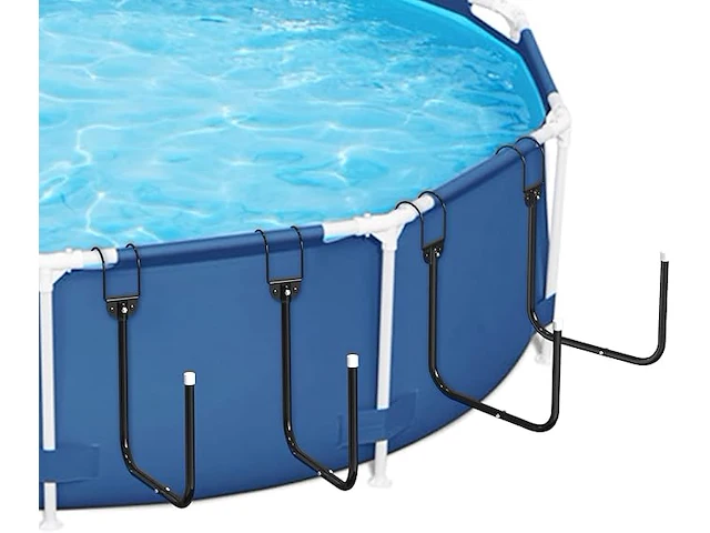 4 stuks zwembadafdekkingshouders, wit - afbeelding 1 van  4