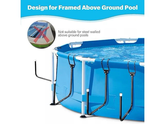 4 stuks zwembadafdekkingshouders, wit - afbeelding 3 van  4