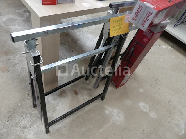4 tolland inklapbare en uitschuifbare metalen schragen - afbeelding 1 van  11