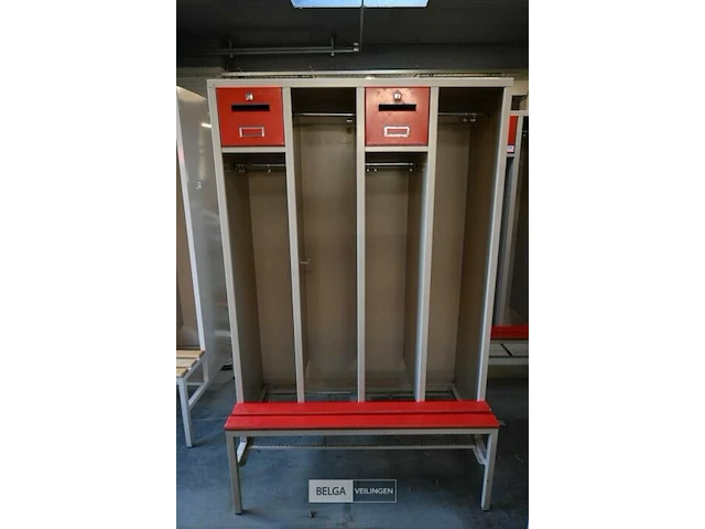 4 vaks open kleerkast met zitbank - afbeelding 1 van  1