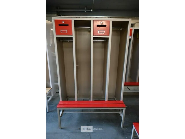 4 vaks open kleerkast met zitbank - afbeelding 1 van  1