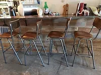 4 vintage barkrukken - afbeelding 2 van  5