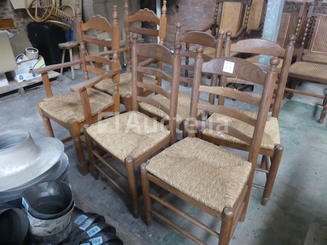 4 vintage stoelen en 2 fauteuils - afbeelding 2 van  3