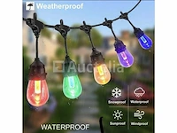4 x 10 meter rgb led lichtslingers – e27 – ip65 waterdicht – binnen & buiten - afbeelding 3 van  4