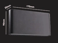 4 x 12w led wandlamp duo licht zwart warm wit waterdicht - afbeelding 4 van  8