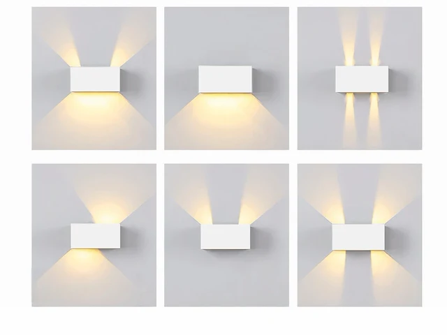 4 x 12w led wit wandlamp 4 licht verstelbaar waterdicht - afbeelding 5 van  10