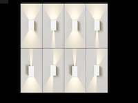 4 x 12w led wit wandlamp duo licht verstelbaar waterdicht - afbeelding 5 van  8