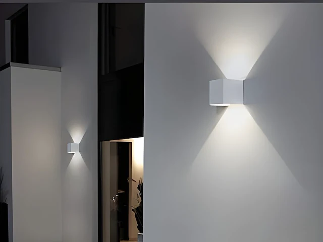 4 x 12w led wit wandlamp kubus duo licht verstelbaar waterdicht - afbeelding 4 van  8