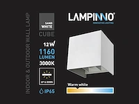 4 x 12w led wit wandlamp kubus duo licht verstelbaar waterdicht - afbeelding 7 van  8