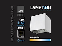 4 x 12w led wit wandlamp kubus duo licht verstelbaar waterdicht - afbeelding 8 van  9