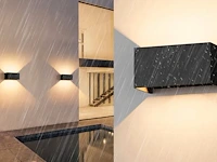 4 x 12w led zwart wandlamp 4 licht verstelbaar waterdicht - afbeelding 1 van  7