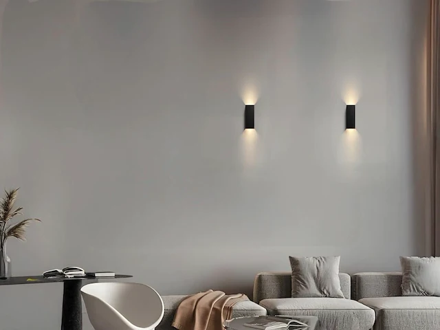 4 x 12w led zwart wandlamp duo licht verstelbaar waterdicht - afbeelding 3 van  5