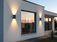 4 x 12w led zwart wandlamp duo licht verstelbaar waterdicht - afbeelding 2 van  6