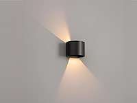 4 x 12w led zwart wandlamp rond duo licht verstelbaar waterdicht - afbeelding 1 van  8