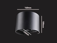 4 x 12w led zwart wandlamp rond duo licht verstelbaar waterdicht - afbeelding 7 van  8