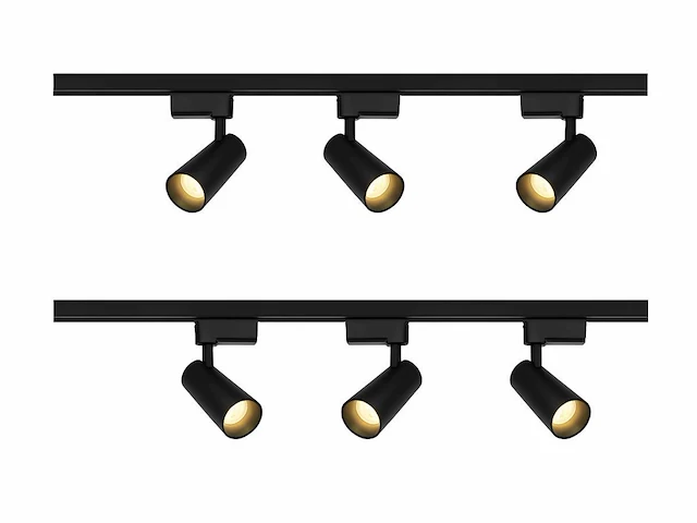 4 x 2 meter pro set railverlichting met 6x 18w 4000k railspot - afbeelding 2 van  8