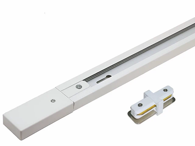 4 x 2 meter rail voor 1 fase 2 draden railsystem met doorverbinder wit - afbeelding 1 van  3