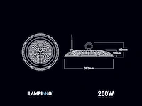 4 x 200w 4000k led ufo highbay slim waterdicht met lens - afbeelding 7 van  8