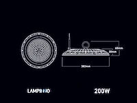 4 x 200w 6500k led ufo highbay slim waterdicht met lens - afbeelding 7 van  8