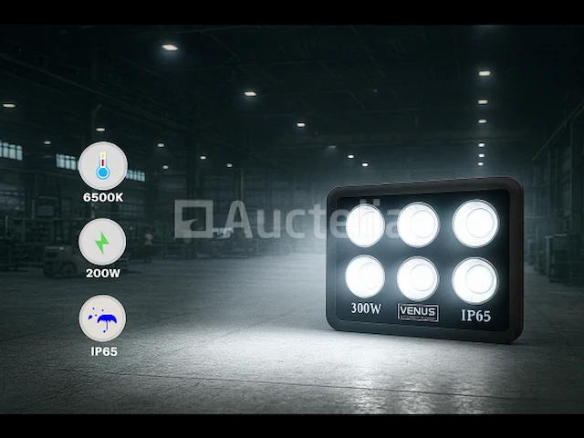 4 x 300w led schijnwerper – 6500k koel wit – ip65 waterdicht – 30,000 lm – cob – buiten/binnen - afbeelding 2 van  5