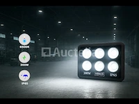 4 x 300w led schijnwerper – 6500k koel wit – ip65 waterdicht – 30,000 lm – cob – buiten/binnen - afbeelding 2 van  5