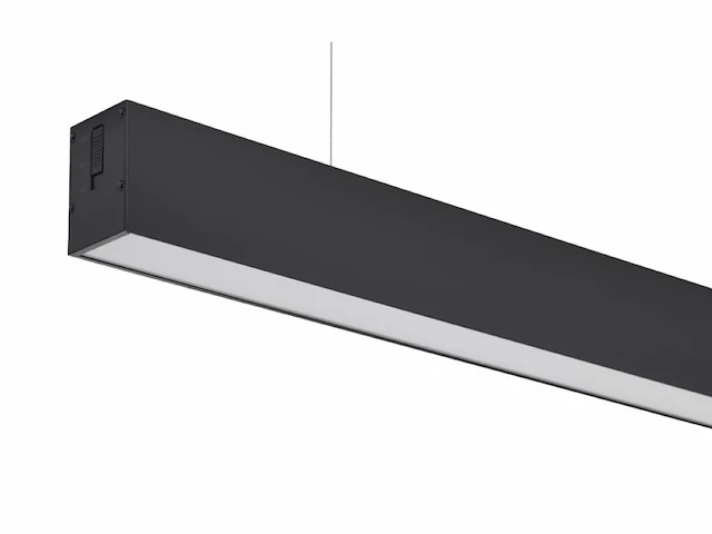 4 x 40w led 120cm linear hanglamp 3 kleur licht switch zwart - afbeelding 3 van  7