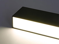 4 x 40w led 120cm linear hanglamp 3 kleur licht switch zwart - afbeelding 5 van  7