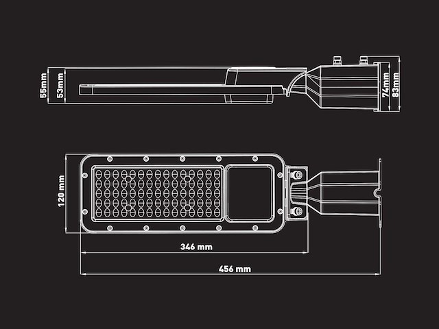 4 x 50w 5000k led straatverlichting met lens waterdicht kantelbaar - afbeelding 2 van  10