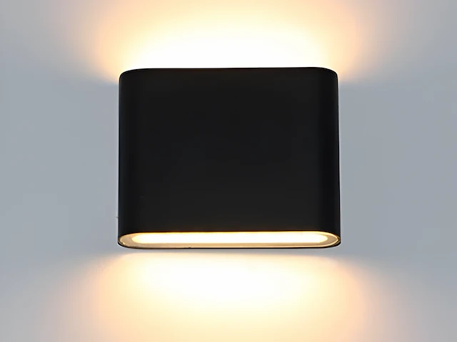 4 x 6w led design wandlamp duo licht zand zwart warm wit waterdicht - afbeelding 4 van  7