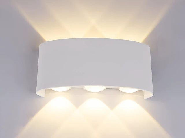 4 x 6w led ovaal wandlamp zes licht zand wit warm wit waterdicht - afbeelding 1 van  5