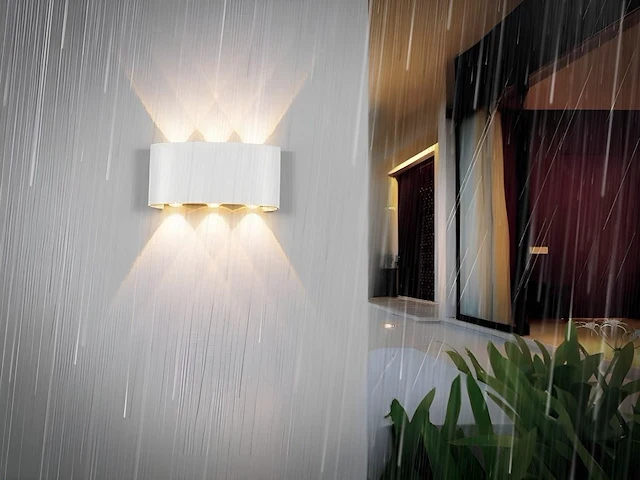 4 x 6w led ovaal wandlamp zes licht zand wit warm wit waterdicht - afbeelding 3 van  5