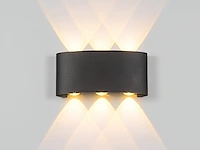 4 x 6w led wandlamp zes licht zwart warm wit waterdicht - afbeelding 1 van  7