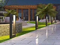 4 x 7w led zand zwart tuinlamp 60cm warm wit - afbeelding 4 van  8