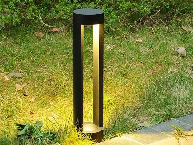 4 x 7w led zand zwart tuinlamp cilinder 60cm warm wit - afbeelding 1 van  8
