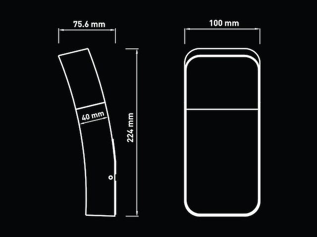 4 x 9.5w led wandlamp gebogen zand zwart warm wit waterdicht - afbeelding 6 van  7