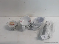 4 x aperoset porselein 4 assorti - afbeelding 1 van  2