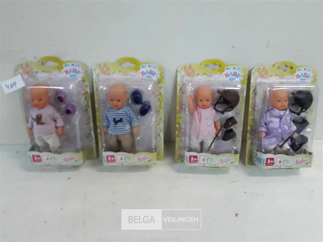 4 x baby born popje 4 assorti - afbeelding 1 van  3