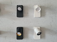 4 x bedlamp wandlamp gu10 armatuur cilinder wit en zwart draaibaar - afbeelding 3 van  4