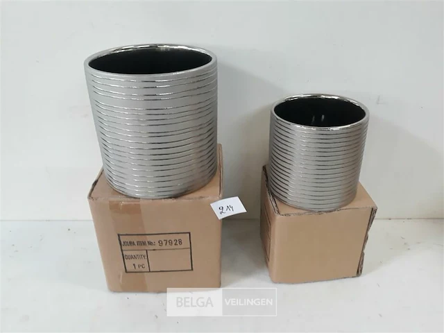 4 x bloempot rond design indoor 2 assorti - afbeelding 1 van  3